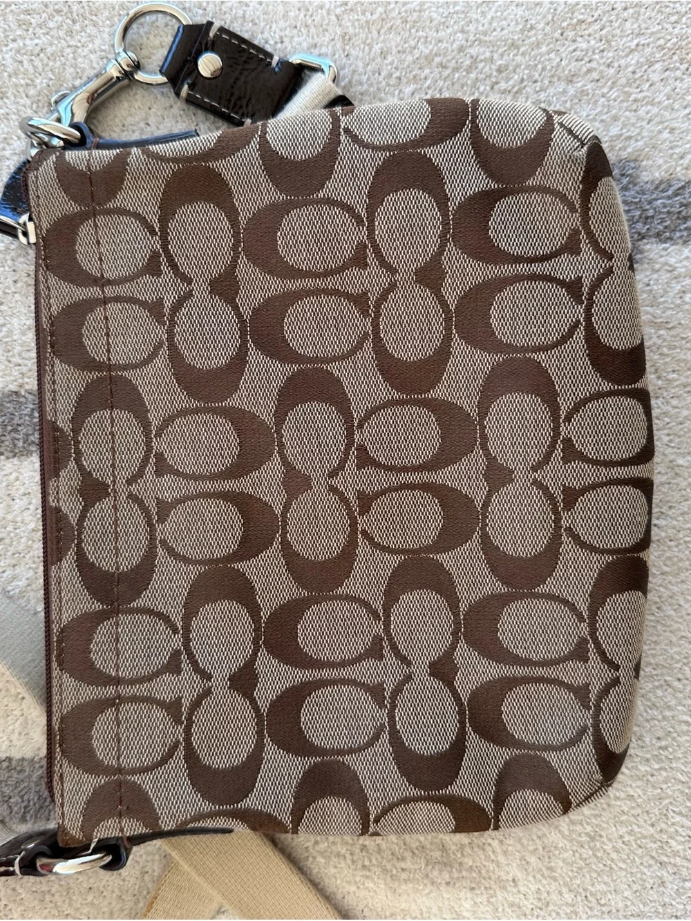 Coach Brown Signature Canvas Shoulder Bag